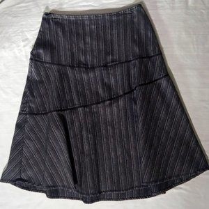 Jonathan Martin Studio Black and White Pinstripe Flared Skirt